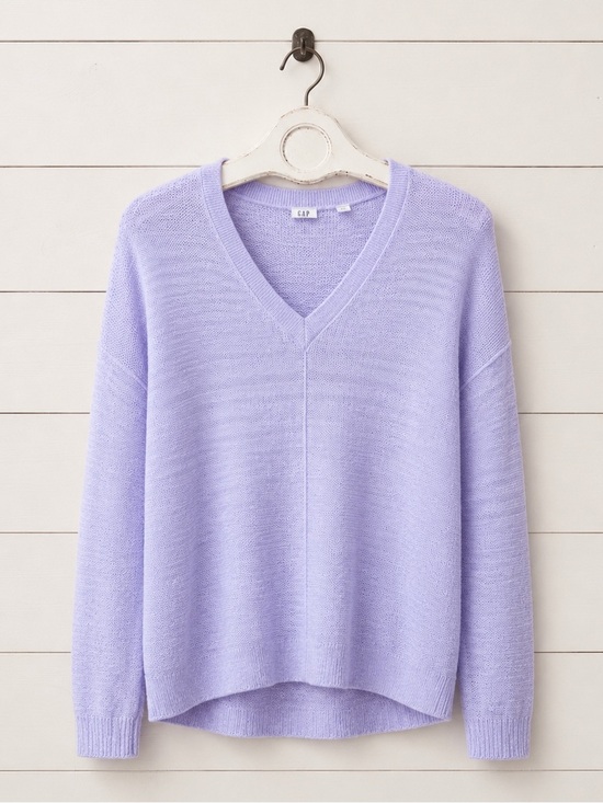 GAP Sweaters - GAP Light Purple V-Neck Women's Cotton Sweater